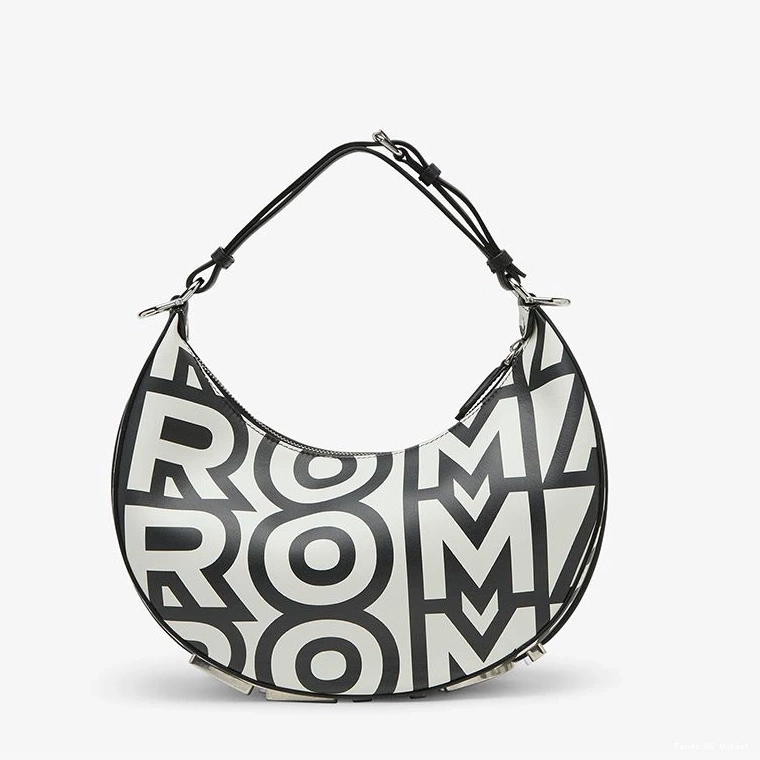 Vintage HOT Black Capsule Bag In Roma Leather Small White Fendi Hobo Fendi Fendigraphy 0805